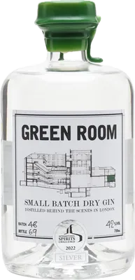 Bouteille de spiritueux : Small Batch Dry Gin de la marque Green Room