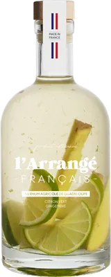 Bouteille de spiritueux : Citron Vert Gingembre de la marque L’Arrangé Français