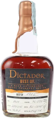 Bouteille de spiritueux : Best Of 1982 42,6% de la marque Dictador