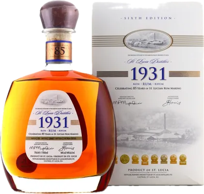 Bouteille de spiritueux : 1931 - 6th édition de la marque Saint Lucia Distillers
