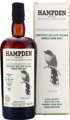 Bouteille de spiritueux : Trelawny Endemic Birds (Chestnut Bellied Cuckoo) de la marque Hampden