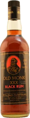 Bouteille de spiritueux : XXX Black Rum de la marque Old Monk