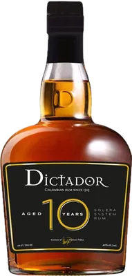 Bouteille de spiritueux : 10 Years Solera de la marque Dictador