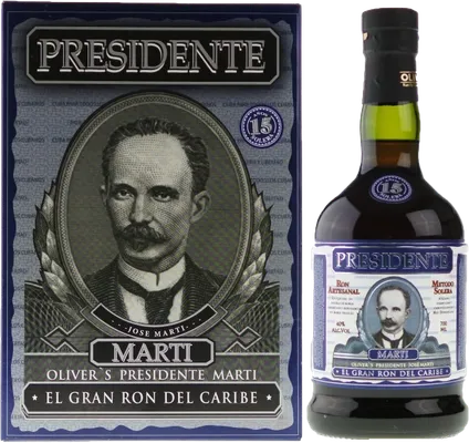Bouteille de spiritueux : Presidente Marti 15 Años de la marque Oliver & Oliver
