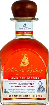Bouteille de spiritueux : Admiral Rodney HMS Princessa de la marque Saint Lucia Distillers