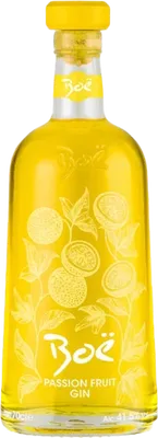 Bouteille de spiritueux : Passion Fruit Gin de la marque Boë Scottish Gin