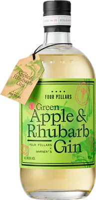 Bouteille de spiritueux : Green Apple & Rhubarb Gin de la marque Four Pillars