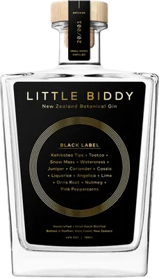 Bouteille de spiritueux : Black Label de la marque Little Biddy