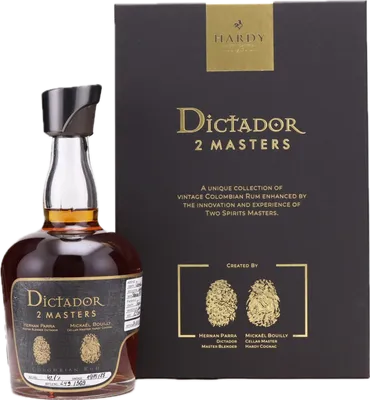Bouteille de spiritueux : 2 Masters Hardy Spring Blend Rum 1975 and 1977 de la marque Dictador