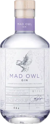 Bouteille de spiritueux : Lavender With A Dash Of Butterfly Pea Flower de la marque Mad Owl Gin