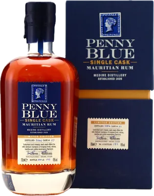 Bouteille de spiritueux : Penny Blue Single Cask de la marque Medine Estate