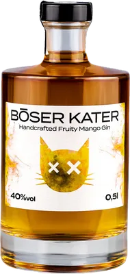 Bouteille de spiritueux : Handcrafted Fruity Mango Gin de la marque Böser Kater