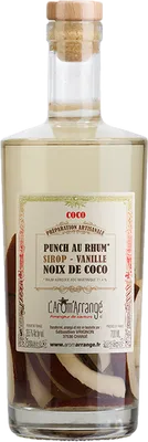 Bouteille de spiritueux : Punch au Rhum Noix de Coco de la marque L'Arôm'Arrangé