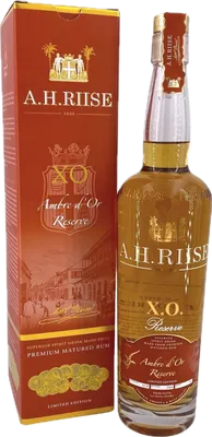 Bouteille de spiritueux : XO Ambre d'Or Reserve de la marque A.H. Riise