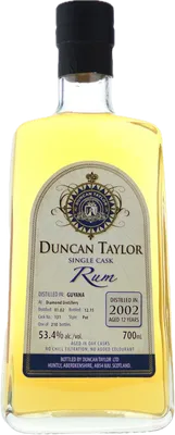 Bouteille de spiritueux : Single Cask Rum 2002 Aged 12 Years (Diamond Distillery) de la marque Duncan Taylor