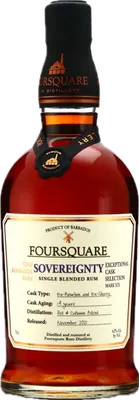 Bouteille de spiritueux : Exceptional Cask Selection XIX Sovereignty de la marque Foursquare