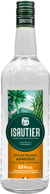 Bouteille de spiritueux : Rhum Blanc Agricole 55° de la marque Isautier