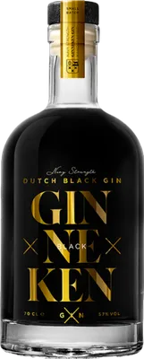Bouteille de spiritueux : Black Gin de la marque Ginneken Gin