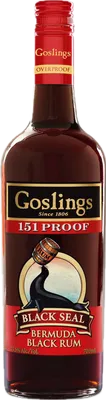 Bouteille de spiritueux : 151 Proof Black Rum de la marque Goslings