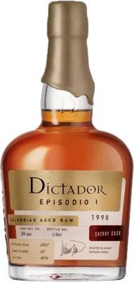 Bouteille de spiritueux : Episodio Sherry 1998 de la marque Dictador
