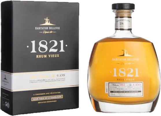 Bouteille de spiritueux : 1821 Rhum Vieux 6 ans Millésime 2013 de la marque Habitation Bellevue