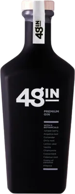 Bouteille de spiritueux : Premium Black Gin de la marque 48 Gin