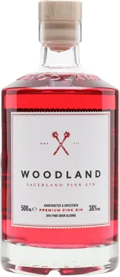 Bouteille de spiritueux : Sauerland Pink Gin de la marque Woodland