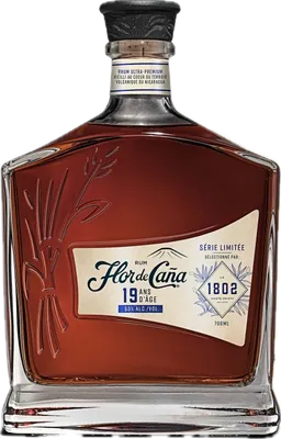 Bouteille de spiritueux : 19 Ans d'Âge 1802 Monte Cristo de la marque Flor de Caña
