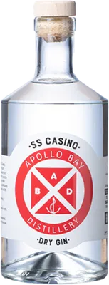 Bouteille de spiritueux : SS Casino Dry Gin de la marque Apollo Bay Distillery