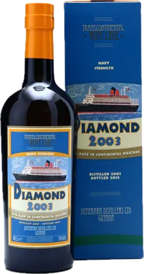Bouteille de spiritueux : Diamond 2003 de la marque Transcontinental Rum Line