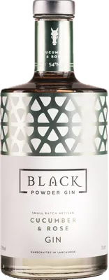 Bouteille de spiritueux : Cucumber & Rose Gin de la marque Black Powder