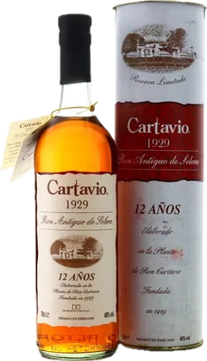 Bouteille de spiritueux : 1929 12 Años de la marque Cartavio