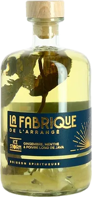 Bouteille de spiritueux : Ice Storm - Gingembre & Menthe Poivrée de la marque La Fabrique de l’Arrangé