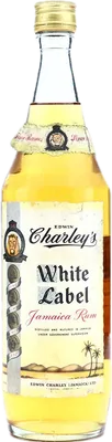 Bouteille de spiritueux : Edwin Charley White Label 1970s de la marque J. Wray & Nephew LTD.