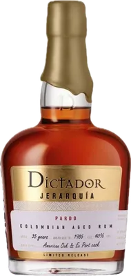 Bouteille de spiritueux : Jerarquia Pardo 35 Years 1985 de la marque Dictador