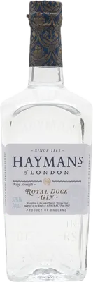 Bouteille de spiritueux : Royal Dock Gin de la marque Hayman's 